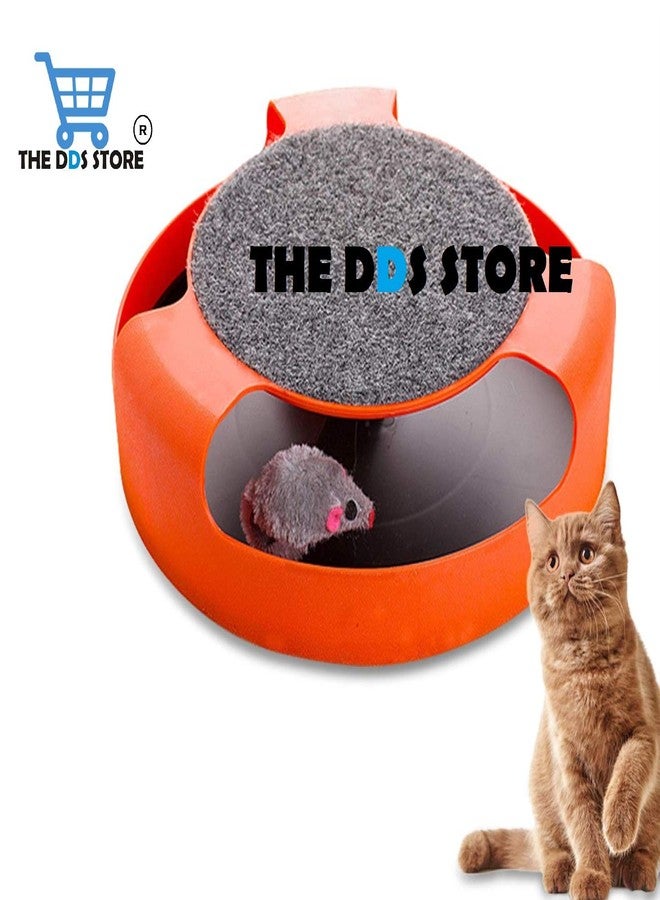 THE DDS STORE متجر DDS للألعاب التفاعلية للقطط مع فأر يركض ولوحة خدش، لعبة خدش الفأر للقطط مع النعناع البري (قد يختلف اللون) - Image 3